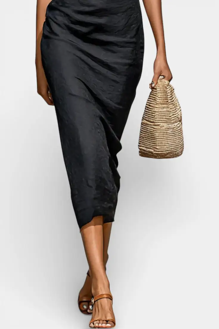Lapel-Collar Midi Dress