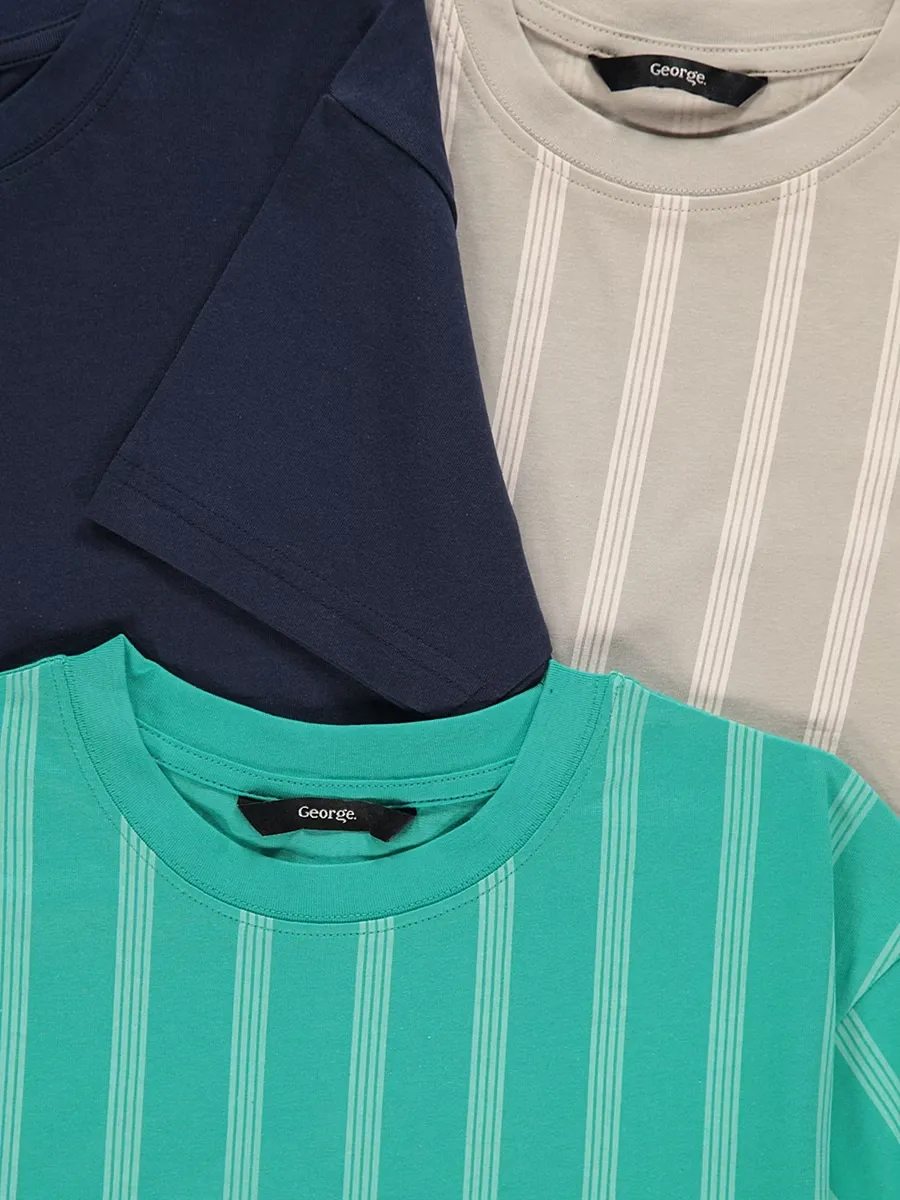 Vertical Striped T-Shirts 3 Pack
