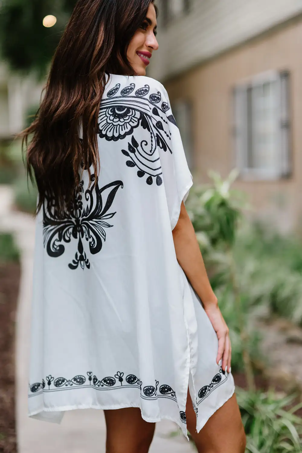 Swimwear Retro Floral Pattern Kimono