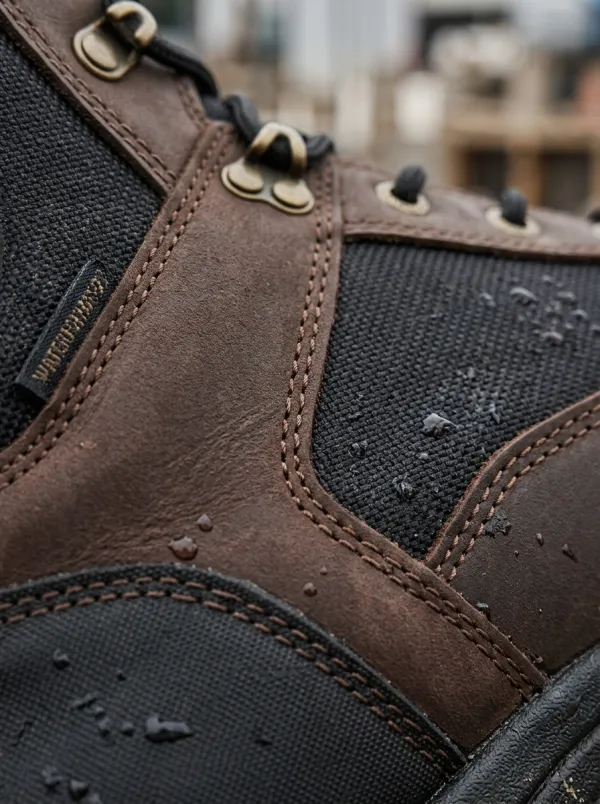 Men's Waterproof Tactical Shield Logo Printed Work Boots