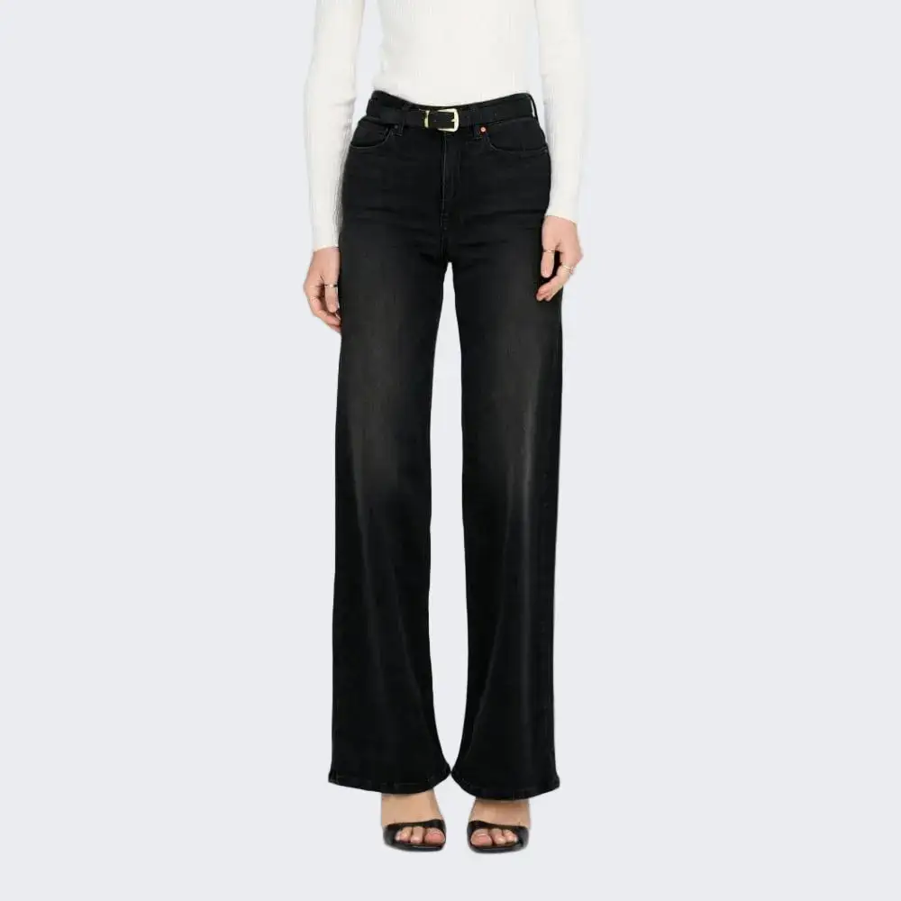 Classic Wide-Leg Ankle-Length High-Waist Women's Jeans