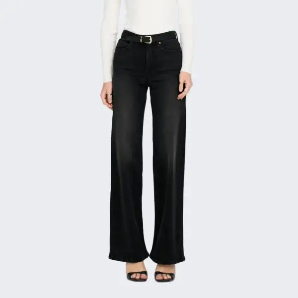Classic Wide-Leg Ankle-Length High-Waist Women's Jeans