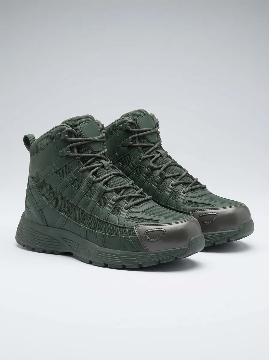 Men's Mesh-Panel High-Top Work Boots