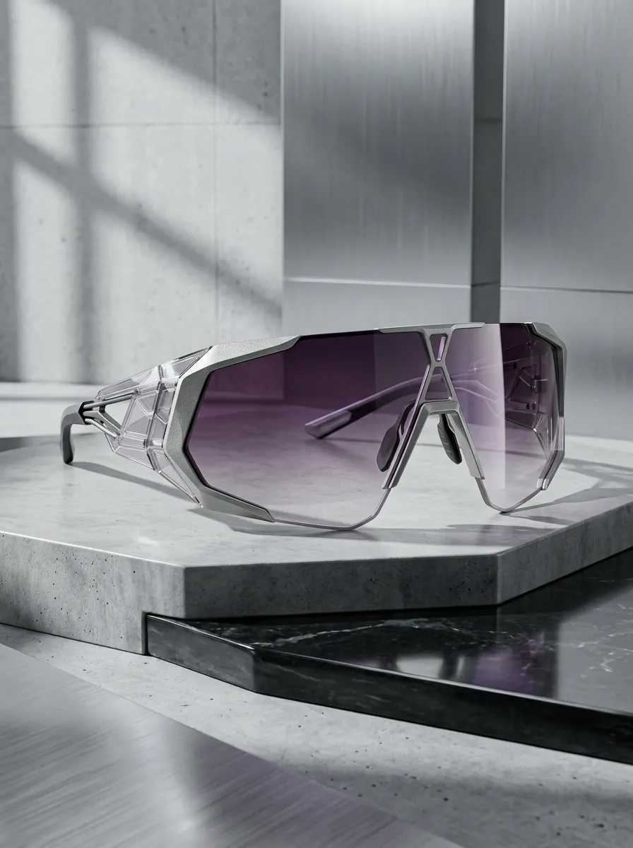 Unisex Futuristic Cyberpunk Gradient Lens Shield Sunglasses