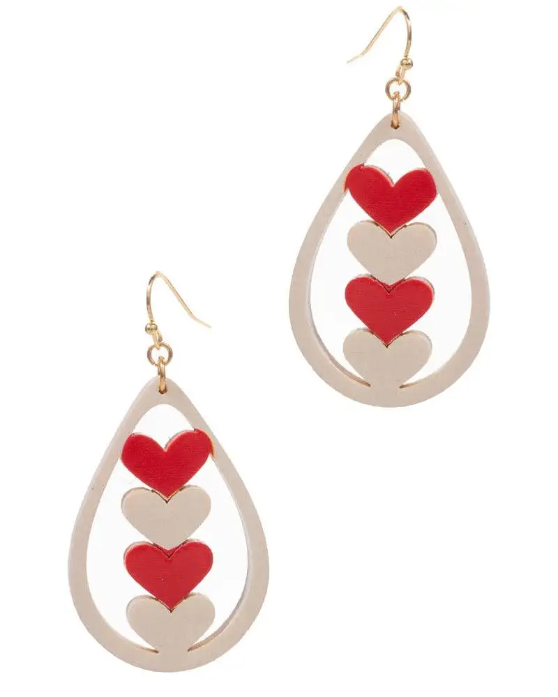 Heart Statement Teardrop Fashion Earrings