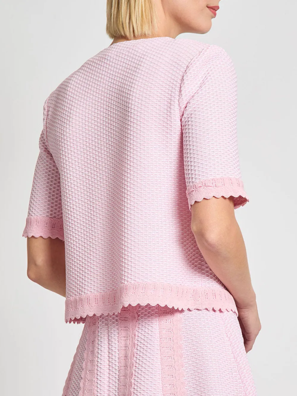 Short Sleeved Open Top Knitwear