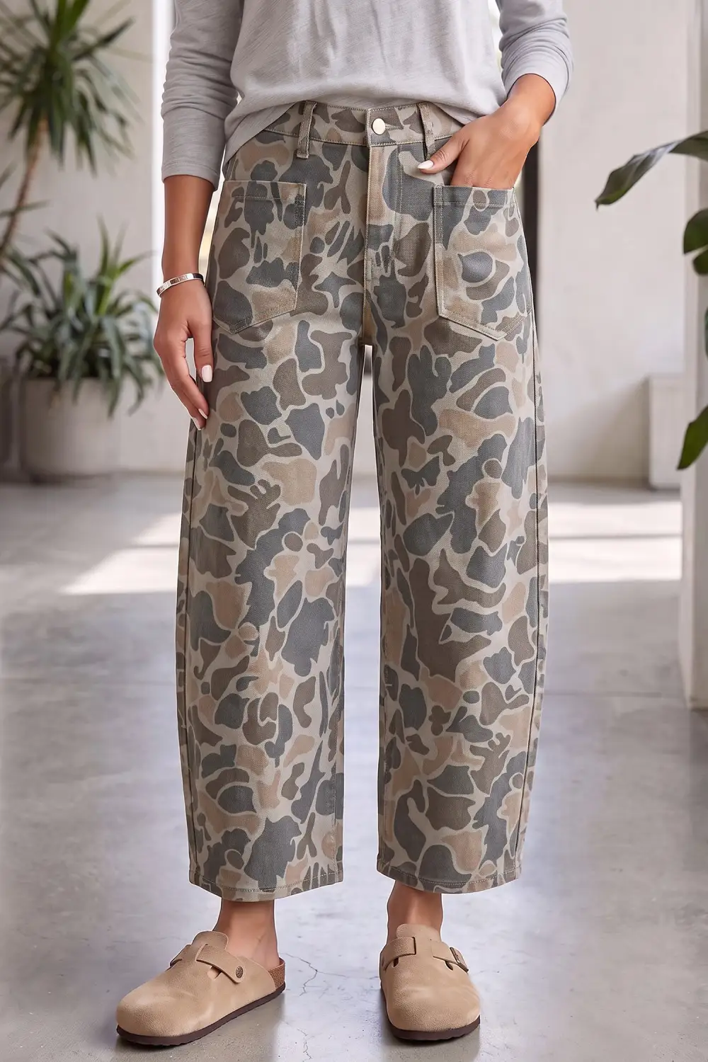 Women's Camouflage Shift Ankle Length Jeans