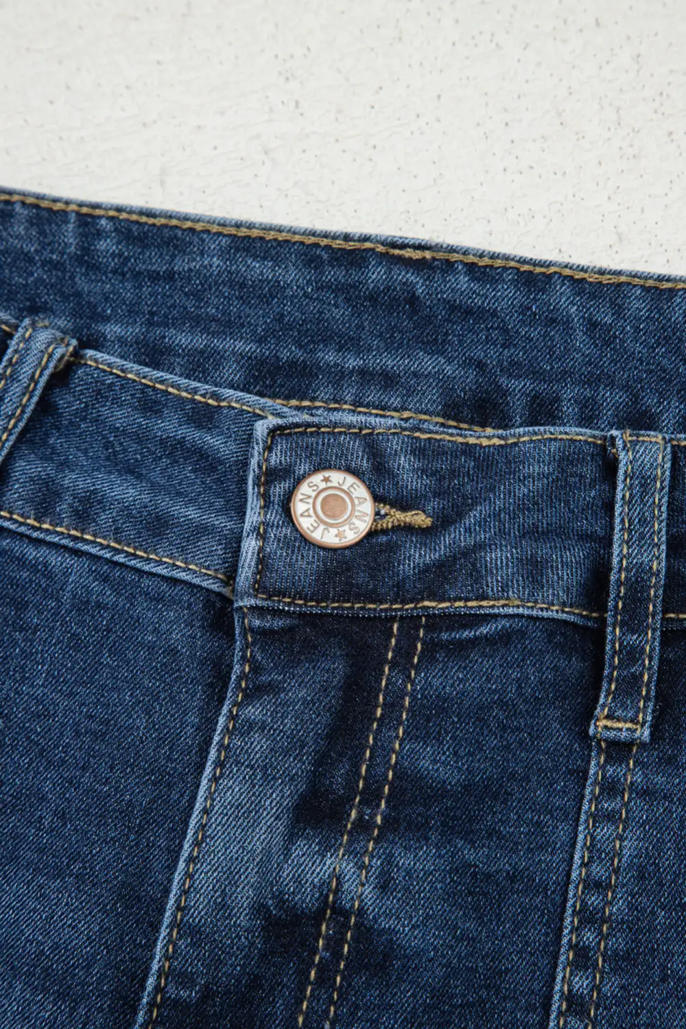 Elastic Waist Layered Denim Jeans