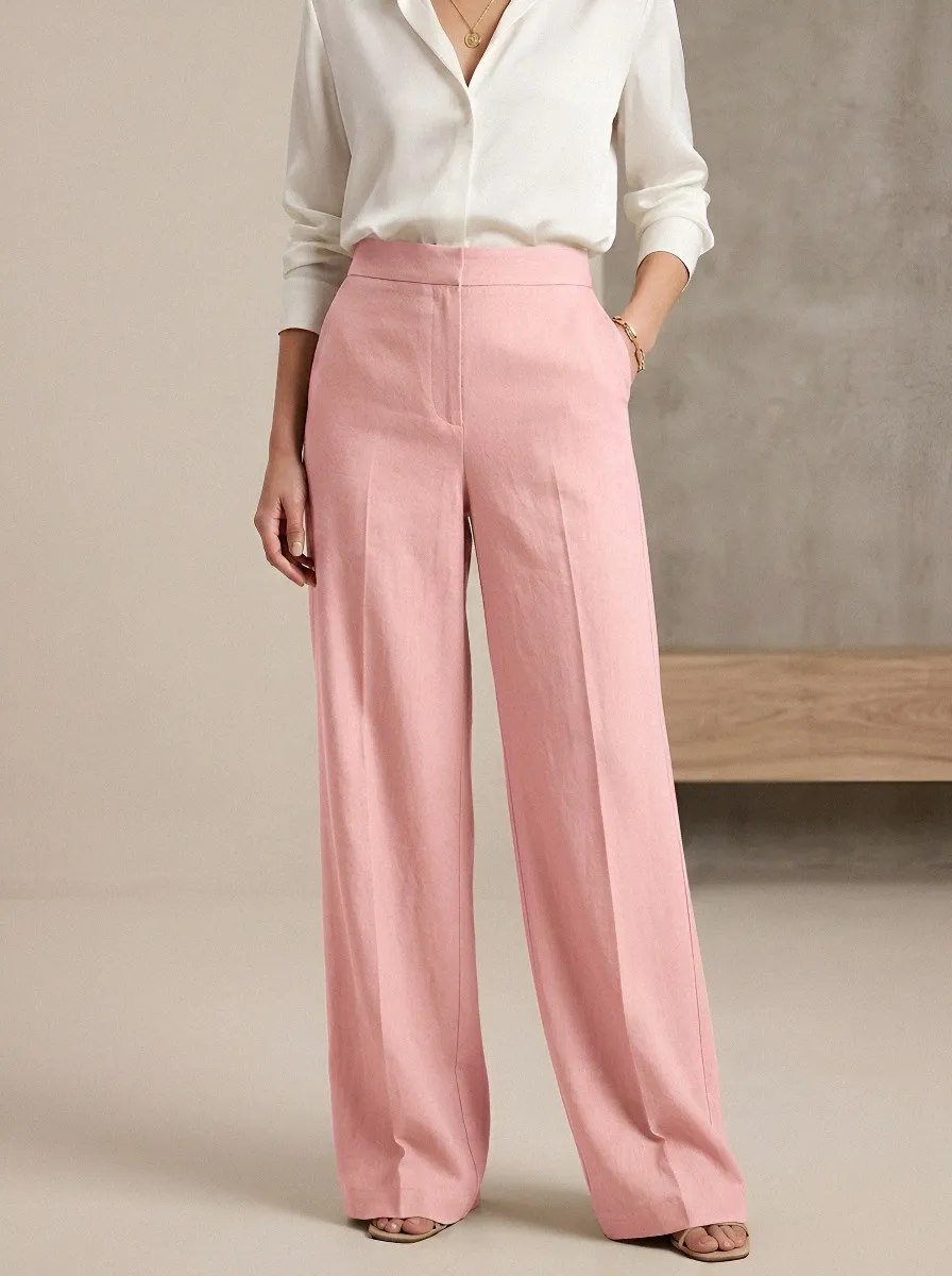 High-Waist Relaxed Women's Wide-Leg Trousers