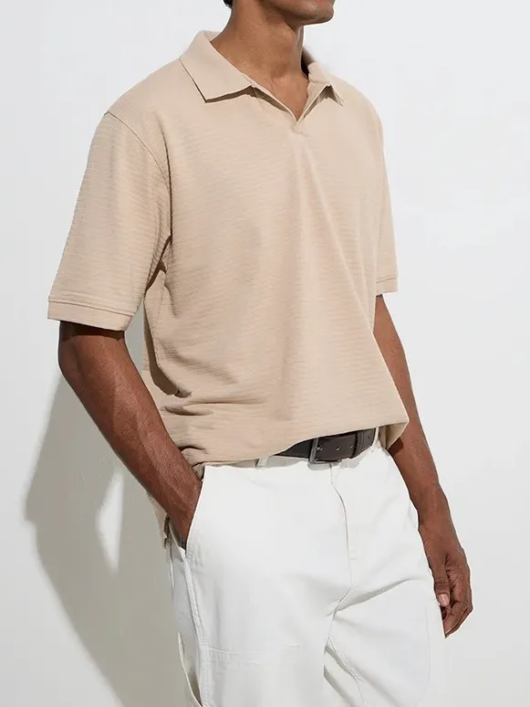 Beige Classic Short Sleeve Polo Shirt