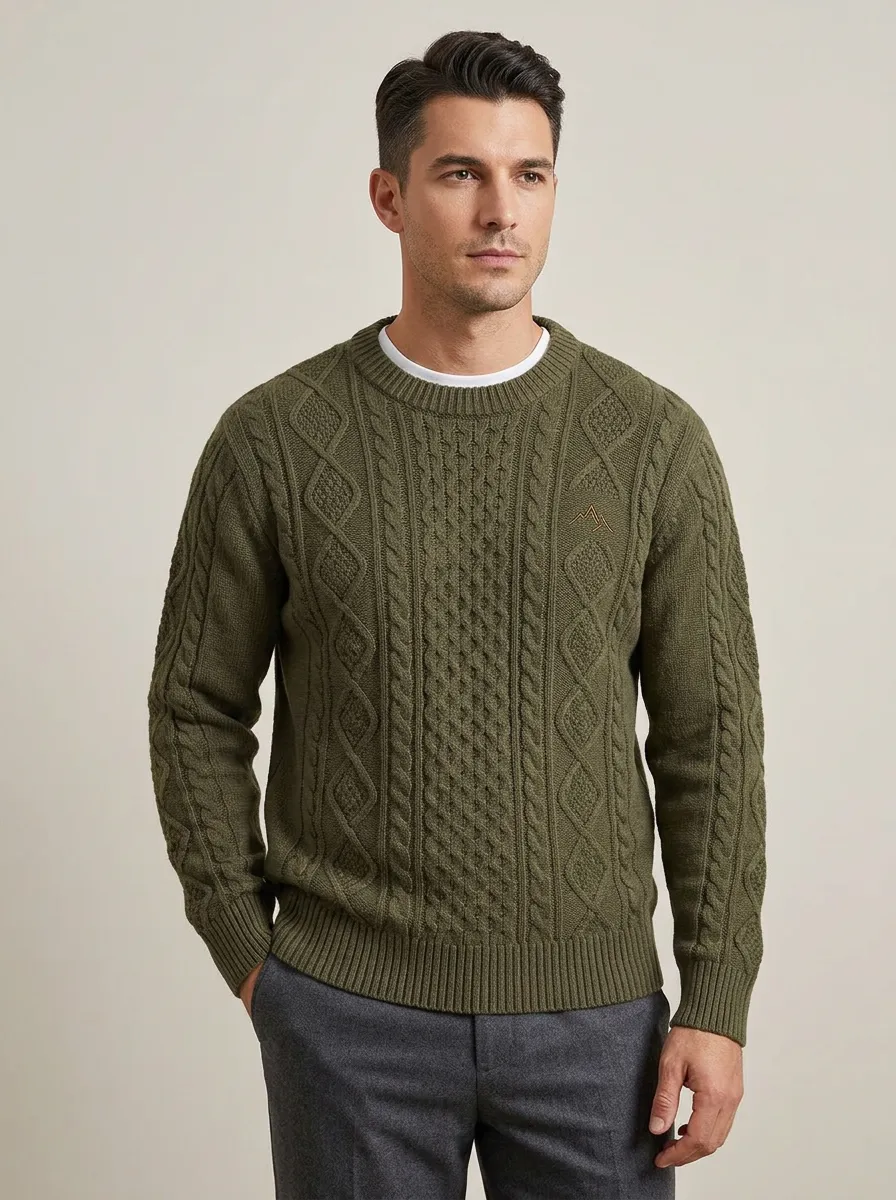 Men's Olive Green Heritage Knit Sweater