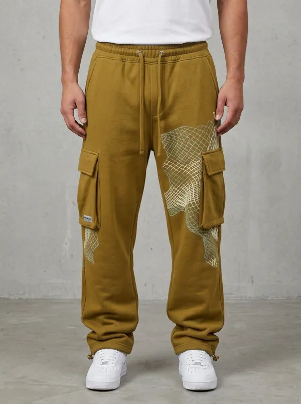 Utility Cargo Sweatpants Grid Men's Cargo Joggers