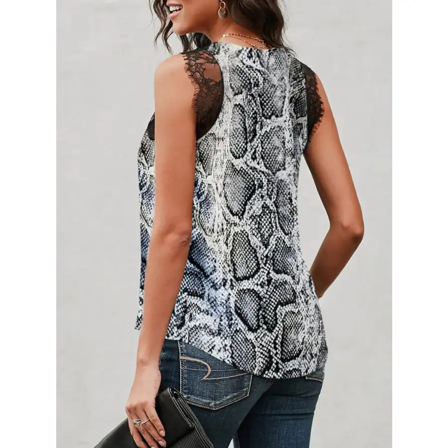 Soft Lace Detail V Neck Tank