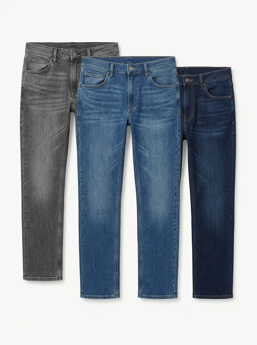 Everyday Washed Finish 3 Pack of Jeans Bundle in Classic Denim