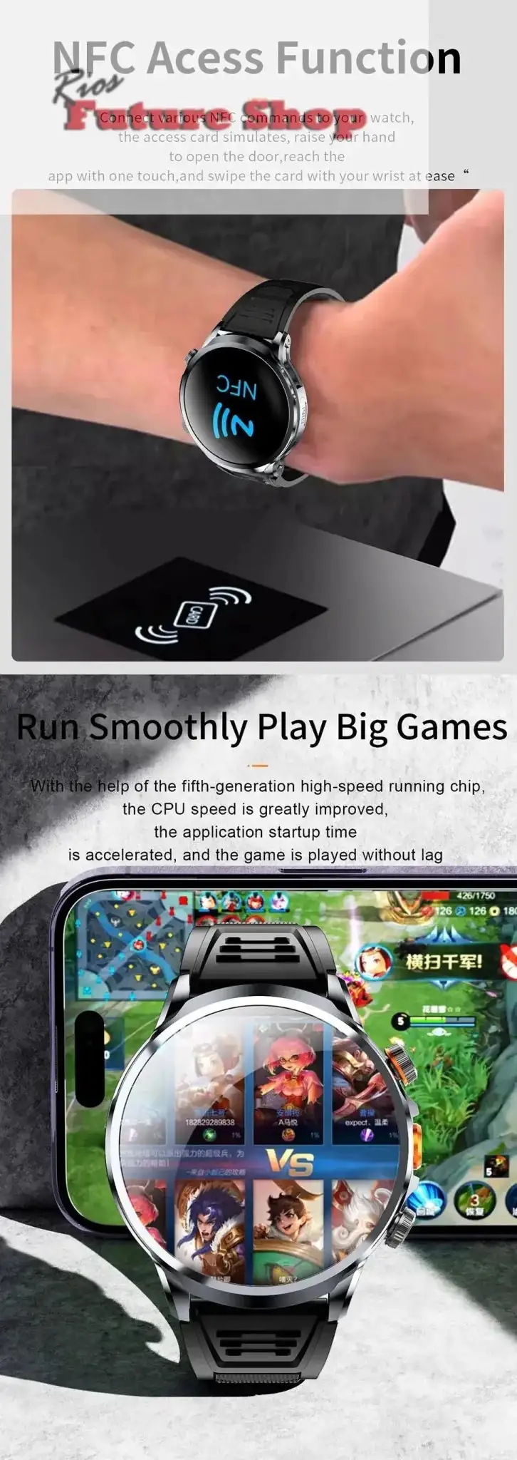 2025 new 4G Android smartwatch 1.95 inch IPS 360*360 screen with 200w camera GPS WiFi 32GB ROM smartwatch with 1100mAh battery