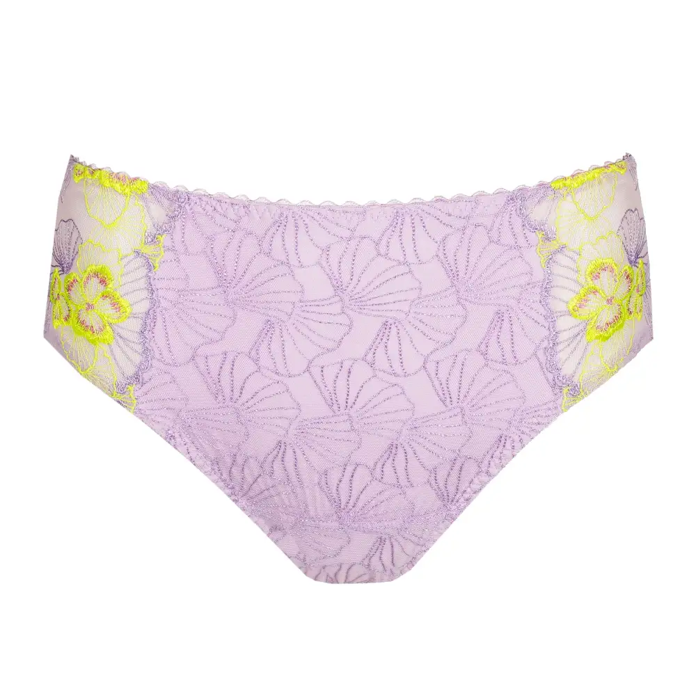 Women's Seamless Elastic Waistband Cotton Gusset Embroidery Cotton Soft Fabric Brief Panty