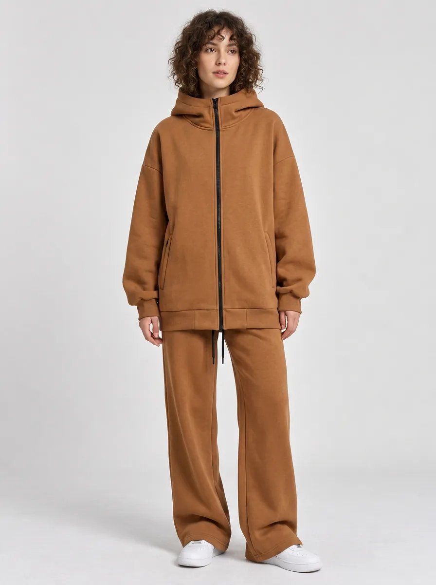 Unisex Modern Hooded Zip Minimalist Jogger Set