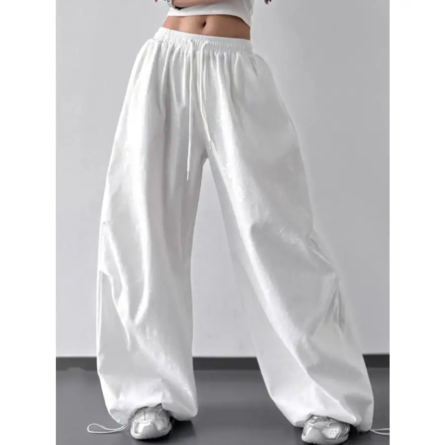 Wide Leg Casual Drawstring Pants