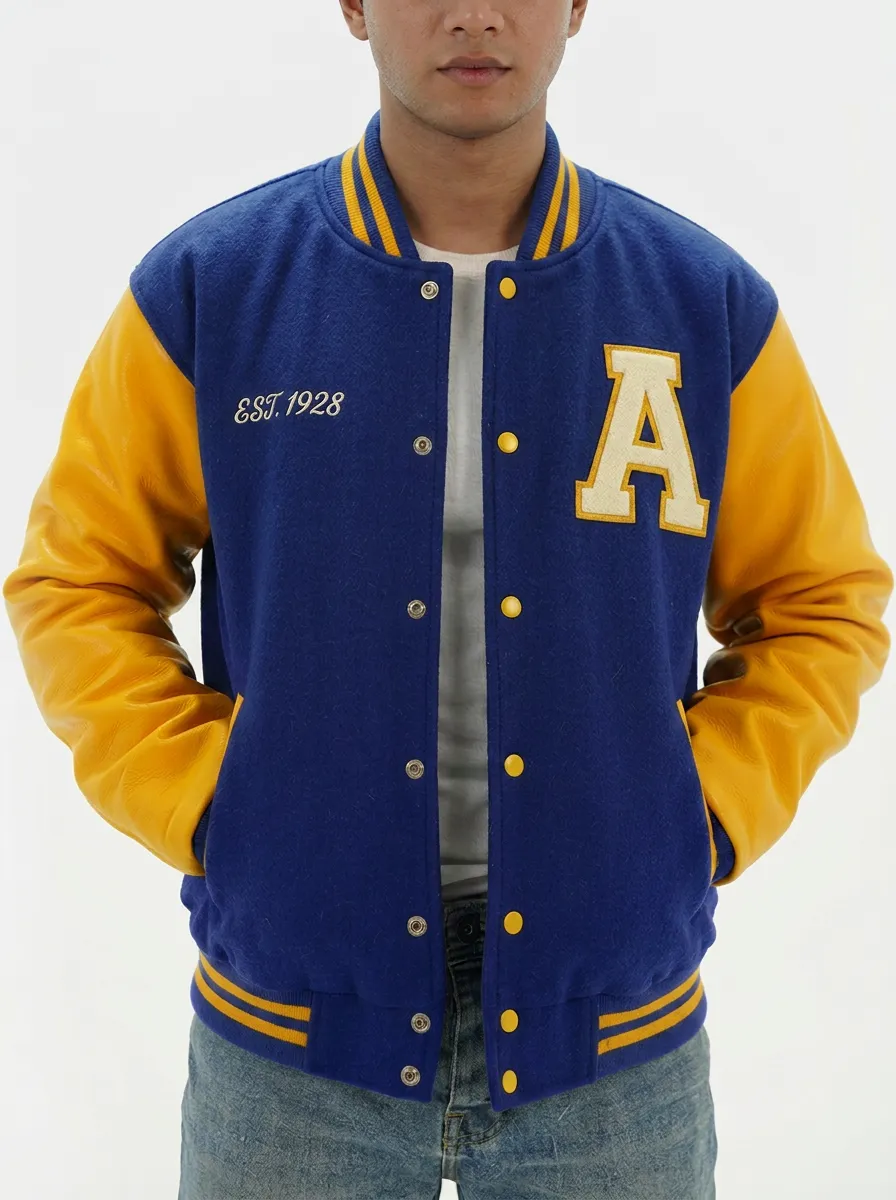 Men's Vintage Letter A 1928 Wool Baseball Jacket