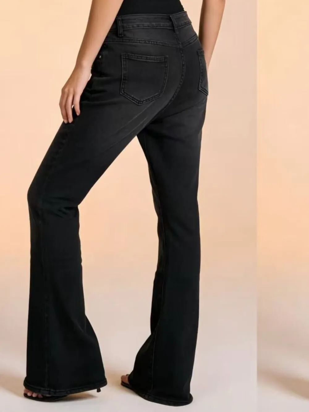 Vintage Wash High-Waisted Flare Jeans
