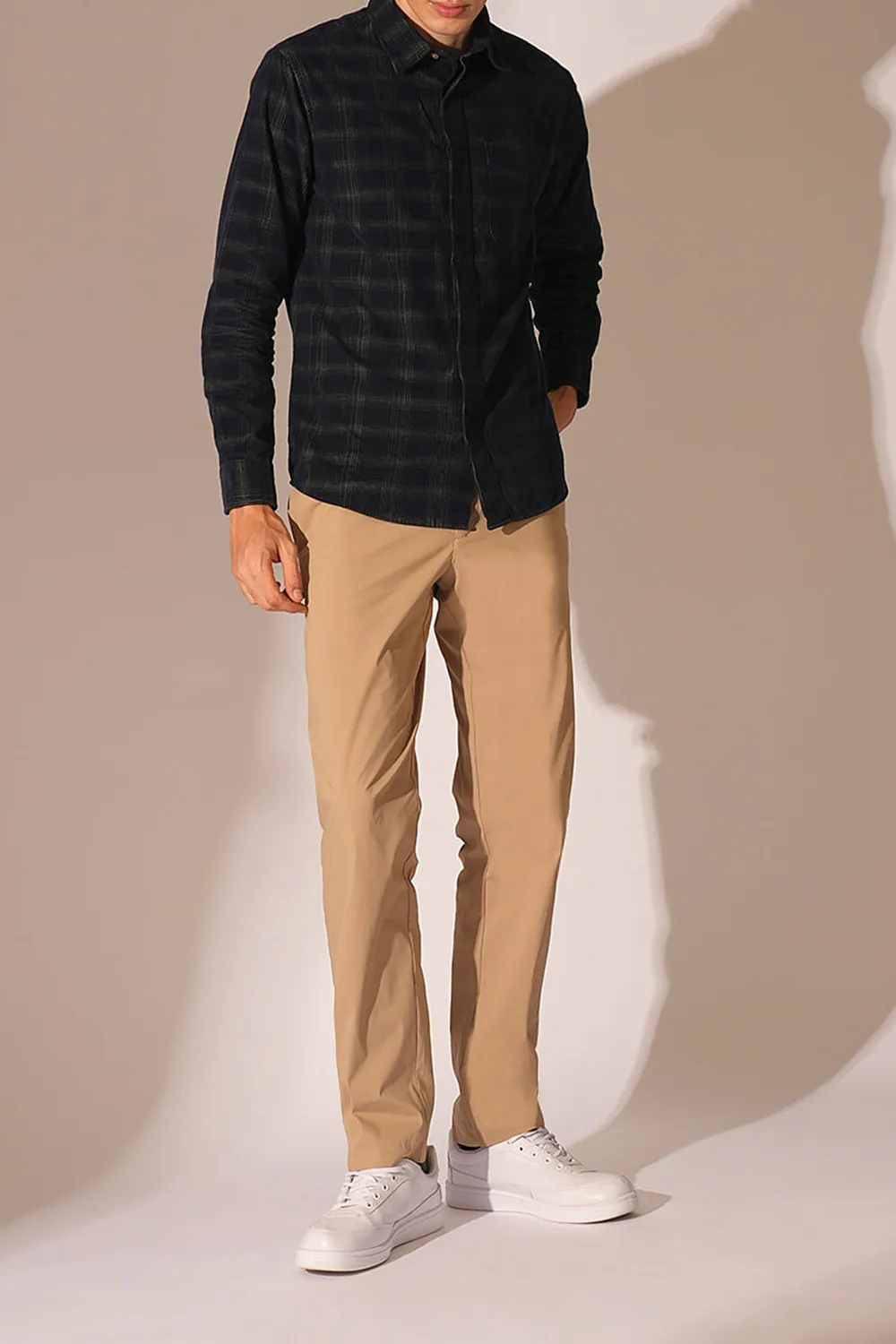 Casual Corduroy Check Shirt