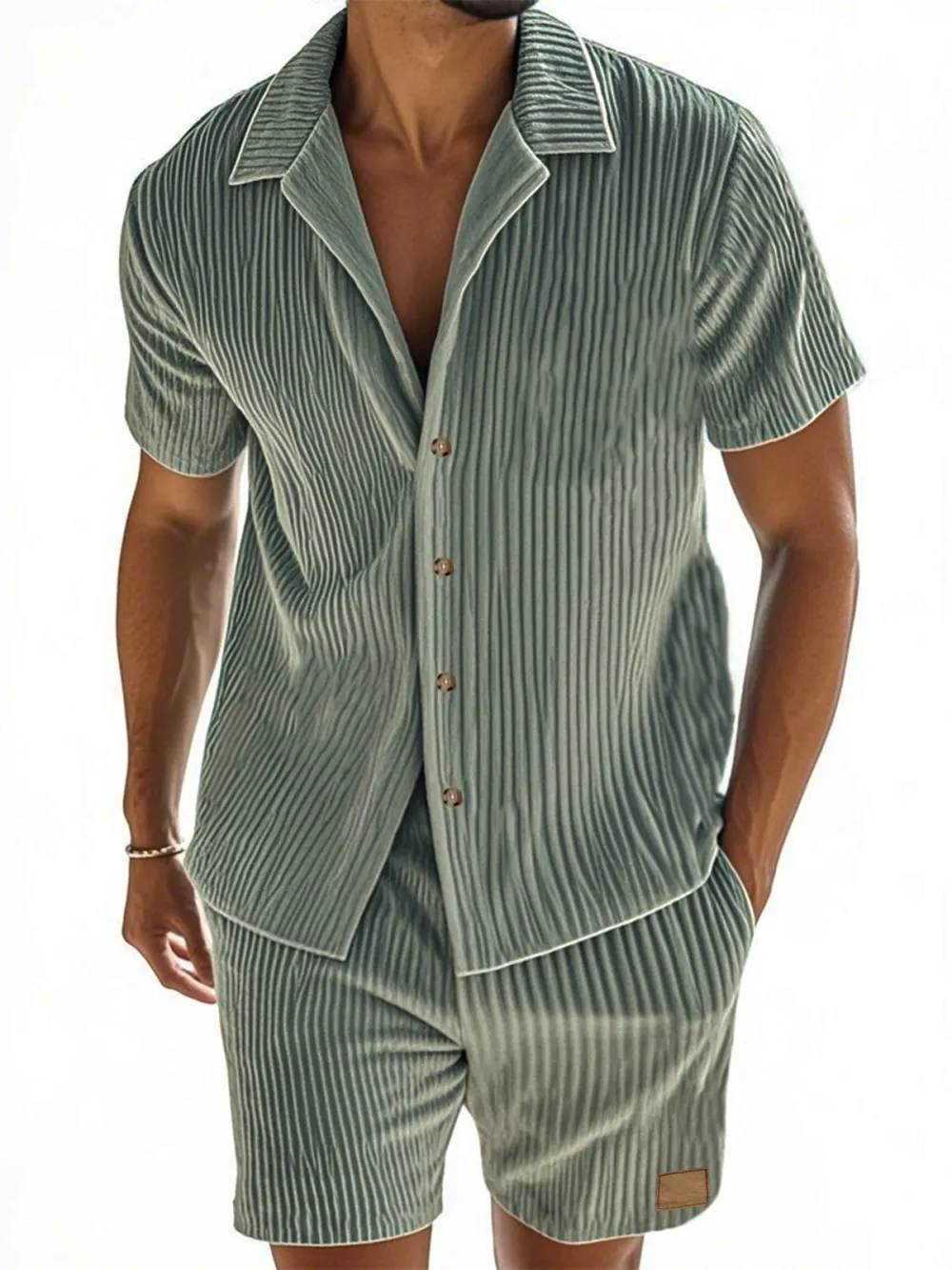 Clean Line Short Sleeve Shirt Set