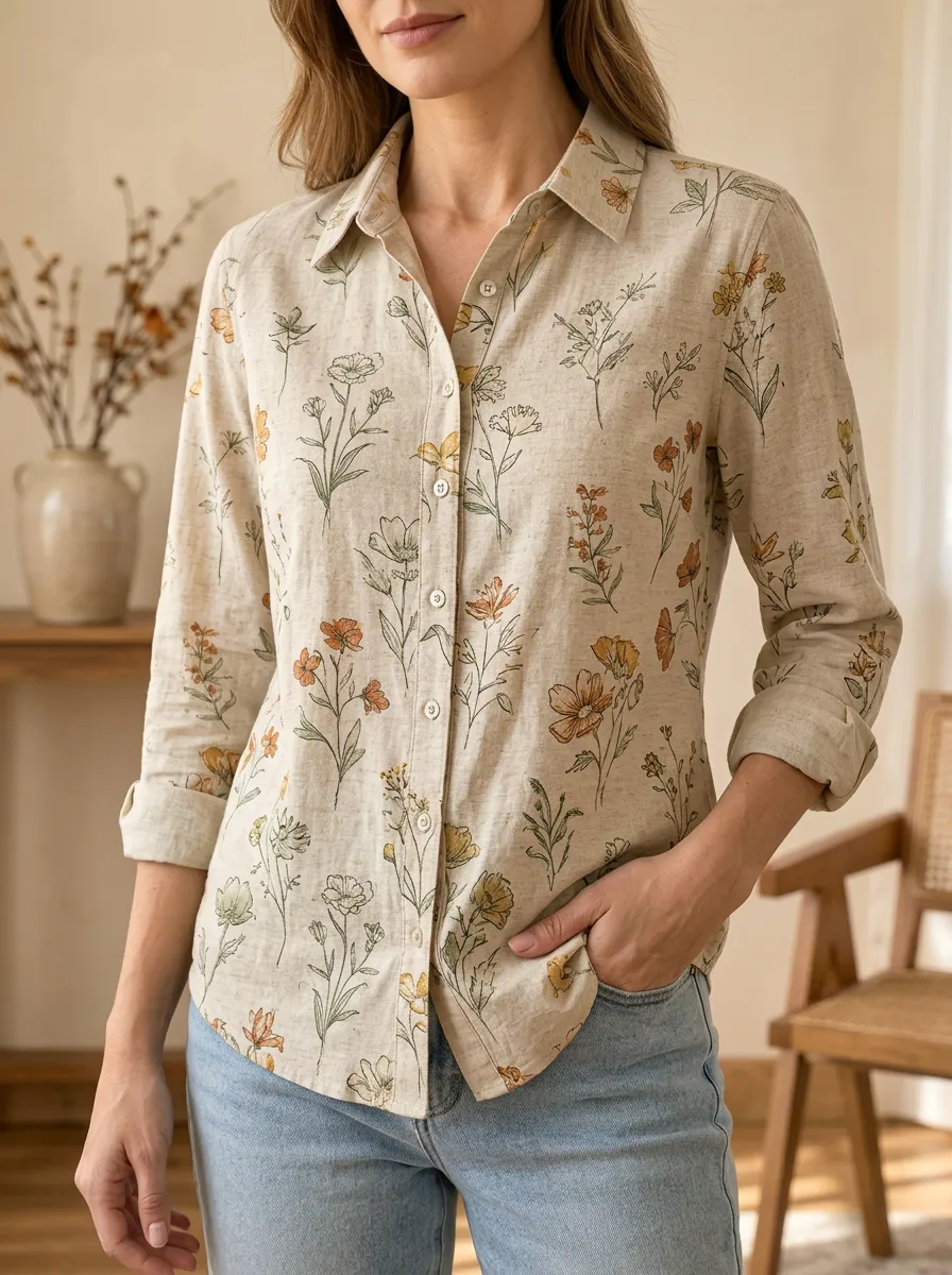 Women's Garden Botanical Lover Wildflower Shirt