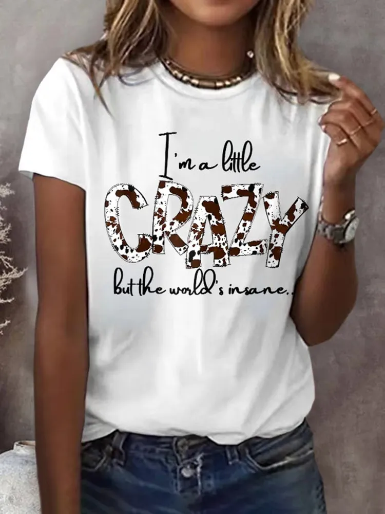 Funny Slogan Printed Short-Sleeved T-Shirts