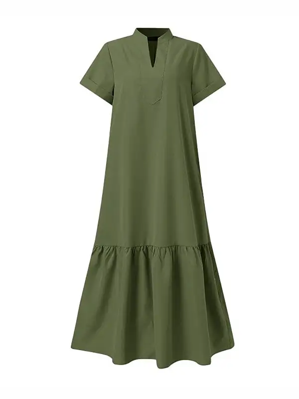 Loose Split Neck Maxi Dress