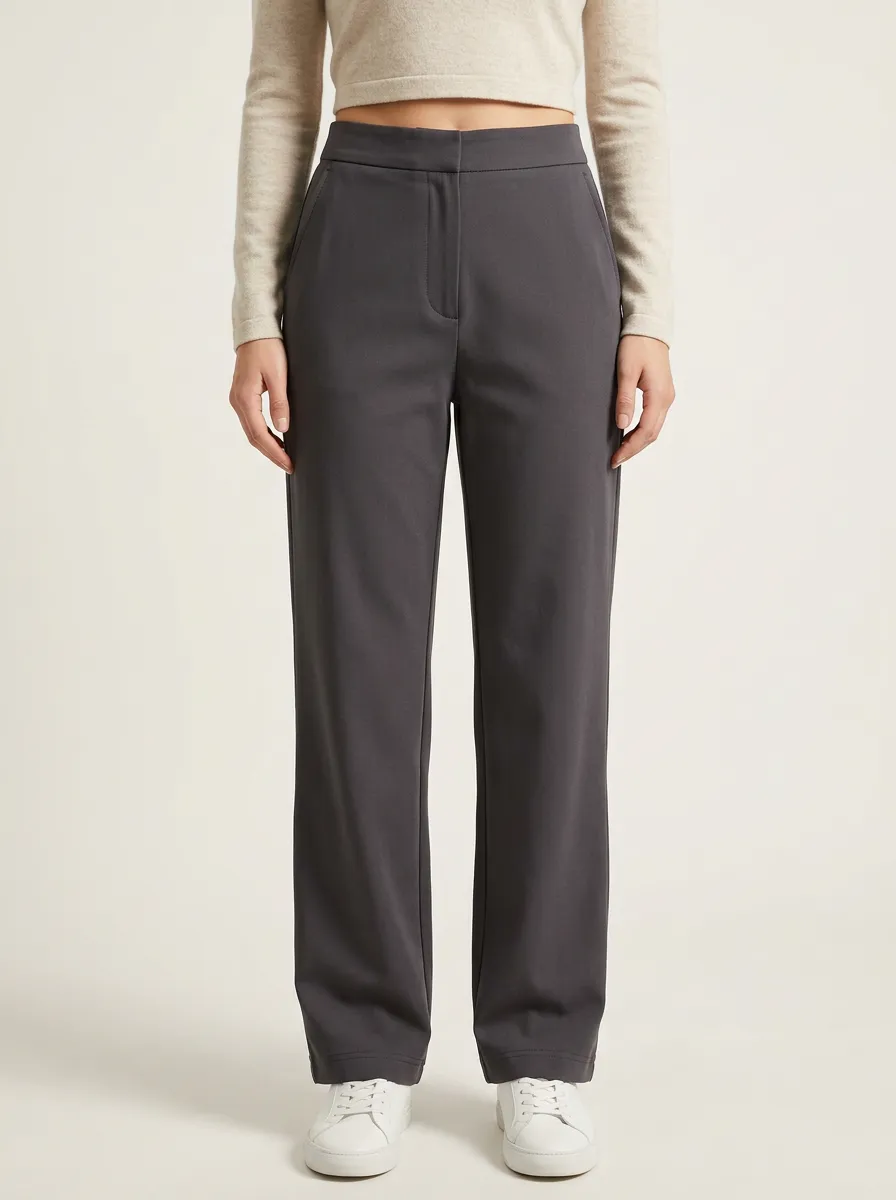 Women's Pleated Tailored High-Rise Straight-Leg Trousers