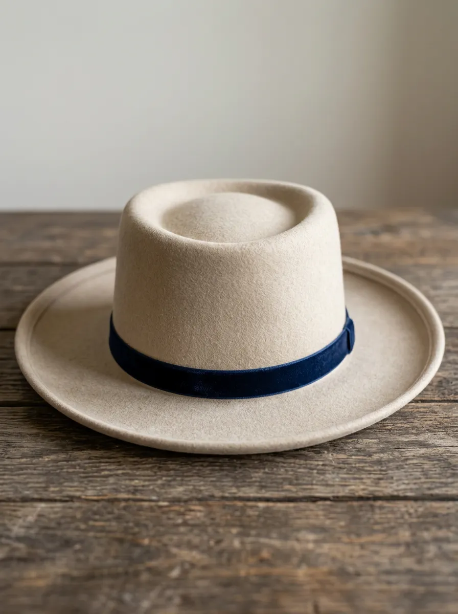 Unisex Velvet Band Felt Cowboy Hat