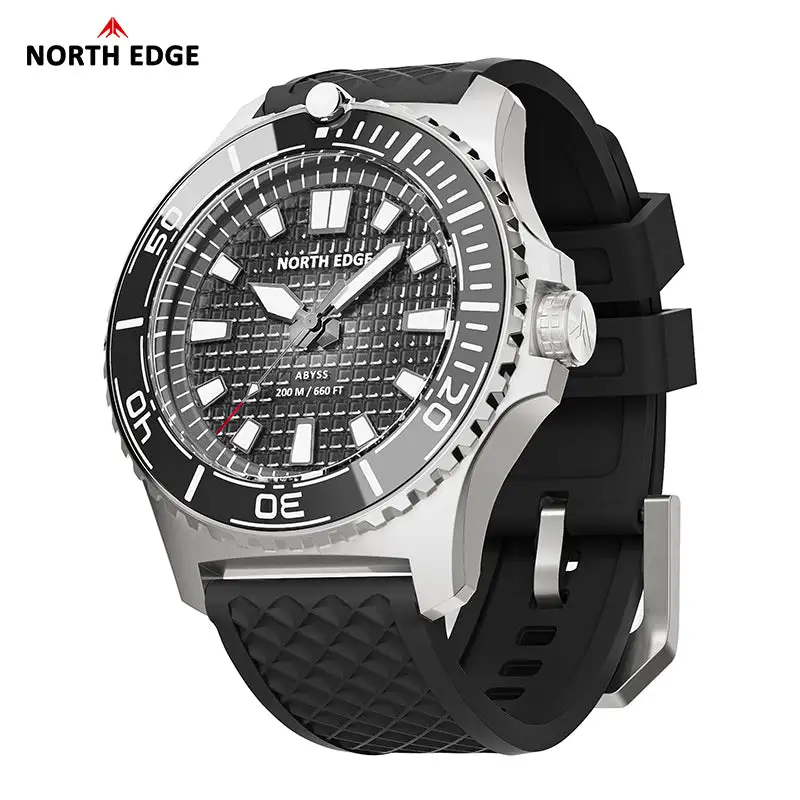 North Edge Solar Powered 200M Waterproof Ceramic Bezel Dive Watch ABYSS-Never needs a battery replacement