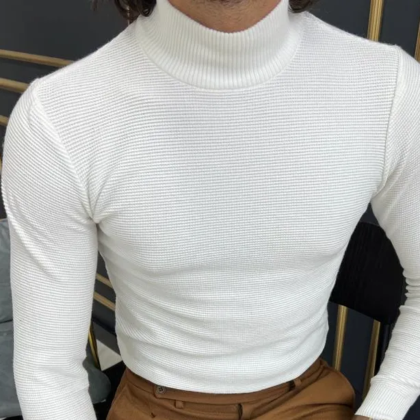 Easy Wear Slim Fit Cotton Turtleneck Sweater