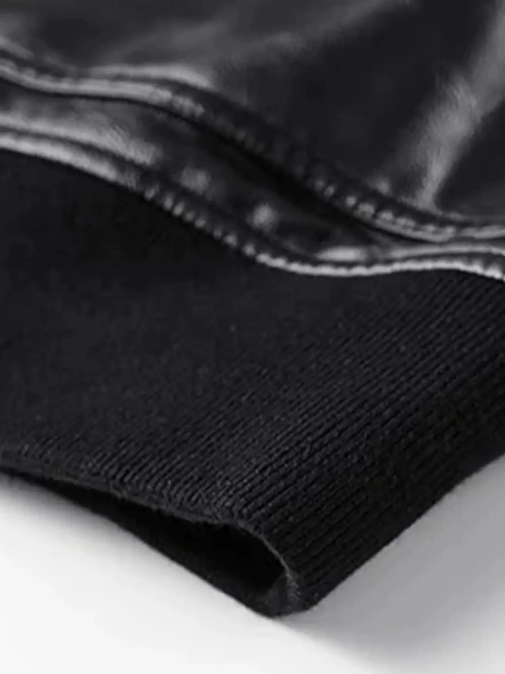 Men's Leather Pocketed Bomber Jacket