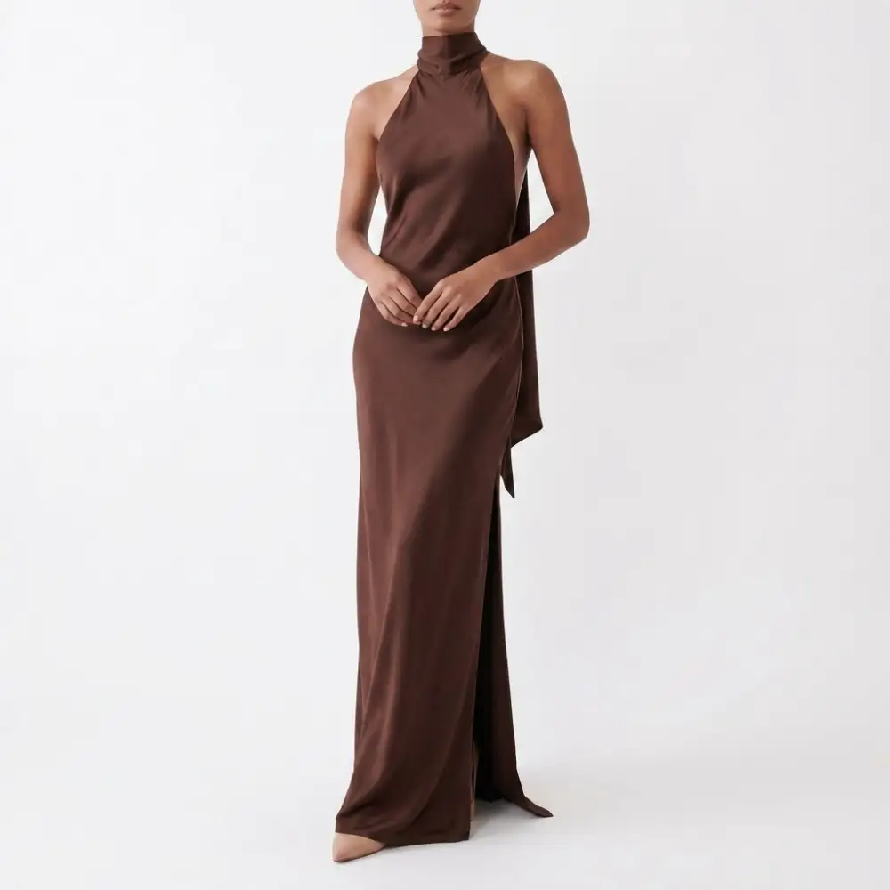 Classic Refined Women's Satin Maxi Dress