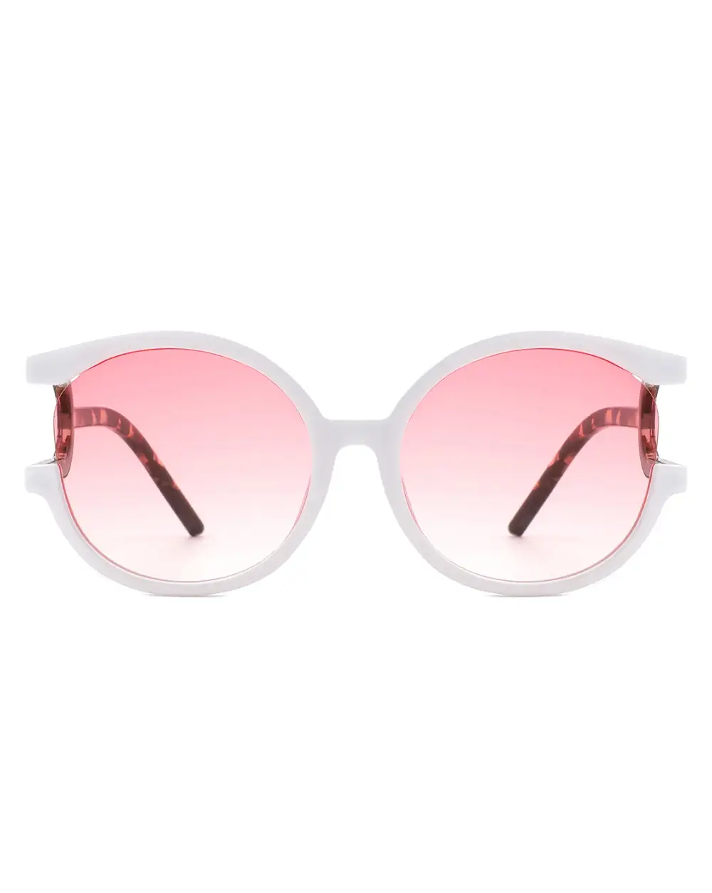 Textured Round Frame Sunglasses