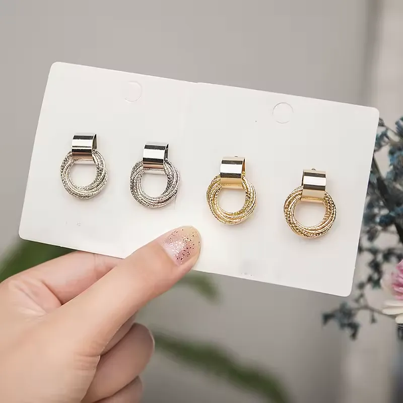 Multi-layered small round pendant women's earrings