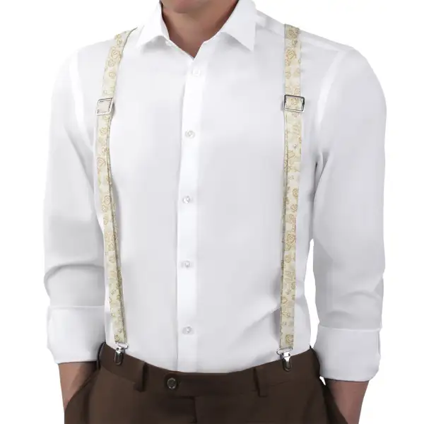 Rose Bud Floral Pattern Suspenders
