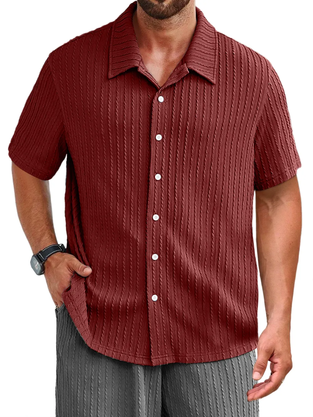 Jacquard Short Sleeve Shirt