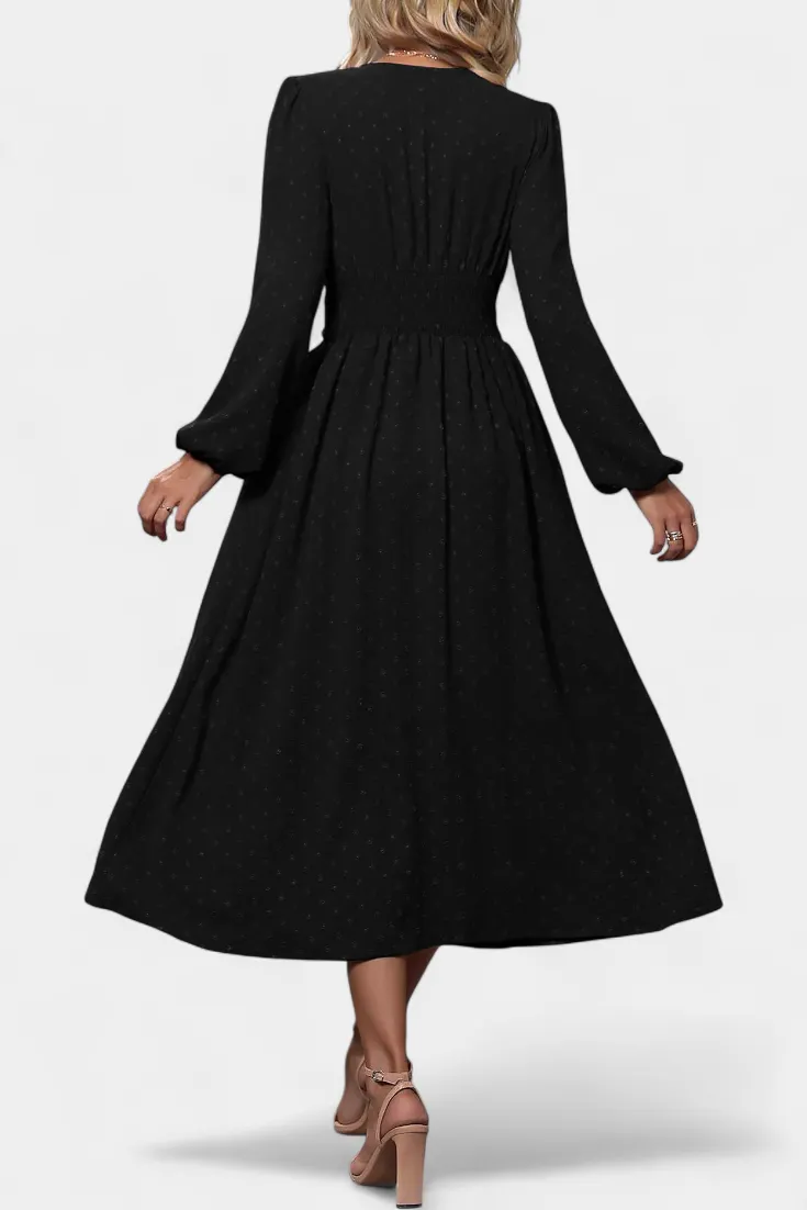 Polka-Dot Midi Dress