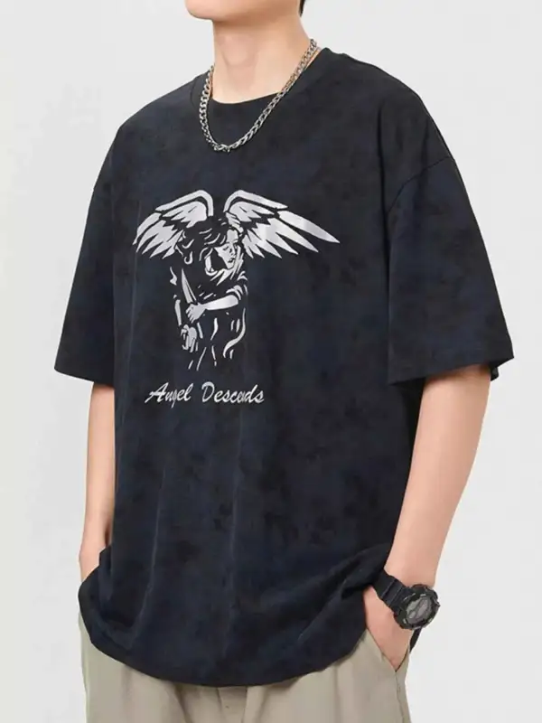 Casual Graphic Round Neck Short Sleeve T-Shirt