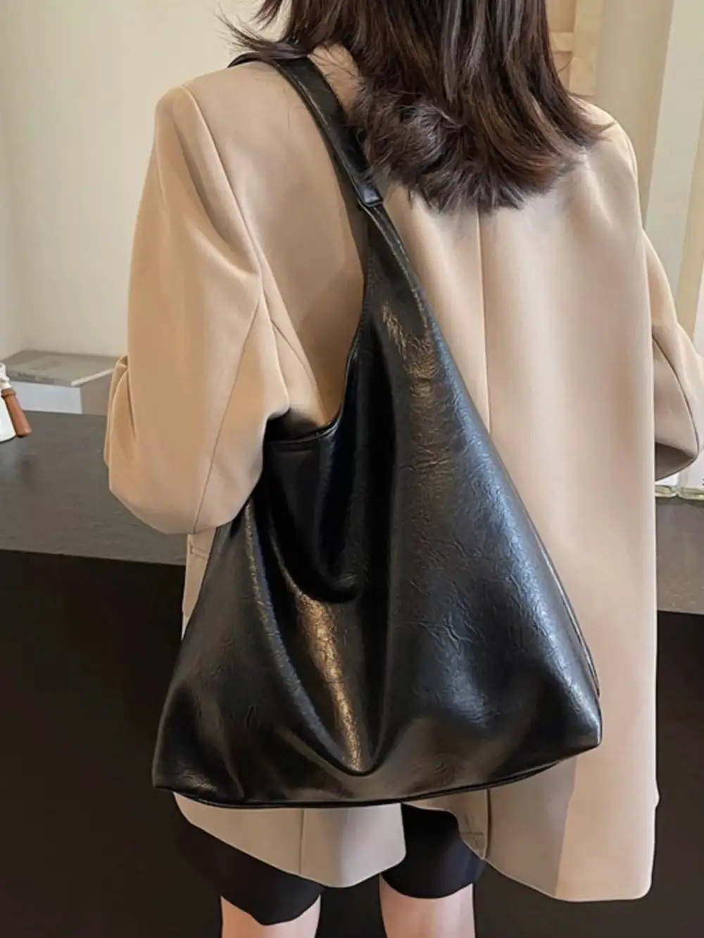 Faux Leather Tote Bag