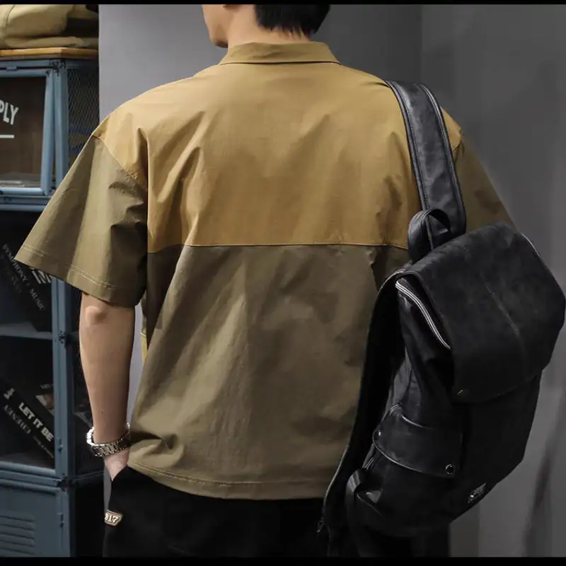 Two-Tone Color Block Polo Shirt