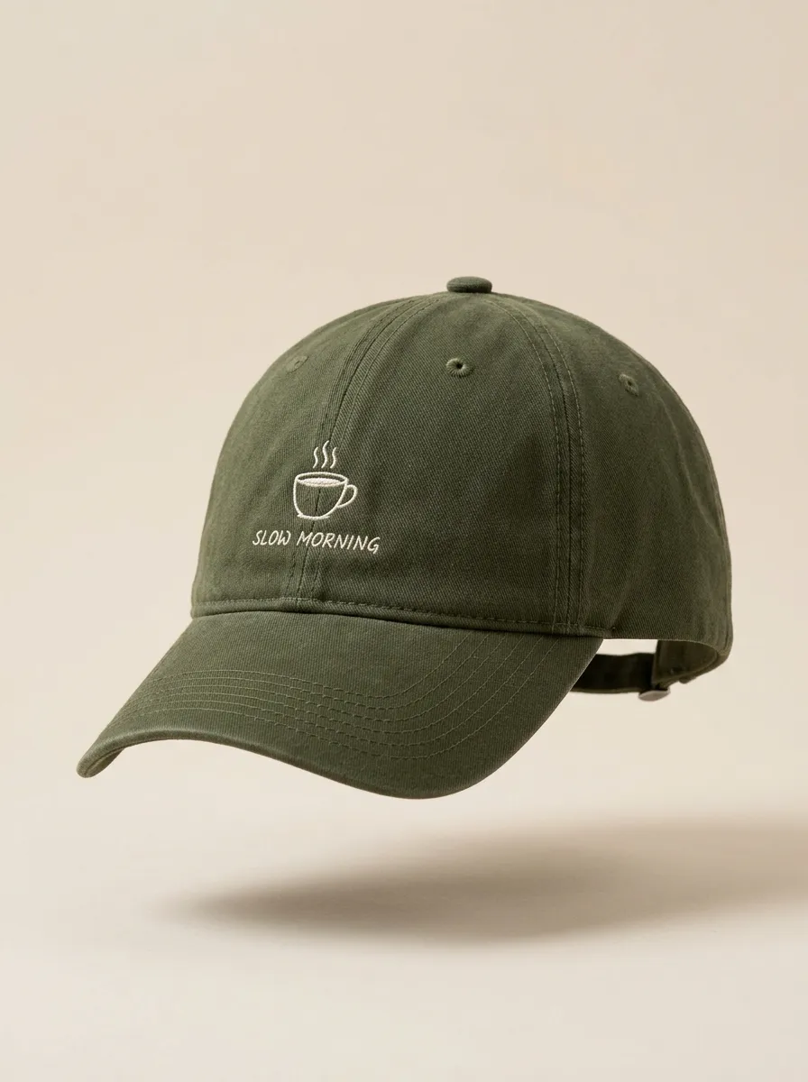 Refined Coffee-Lover Slow-Morning Embroidered Unisex Baseball Cap