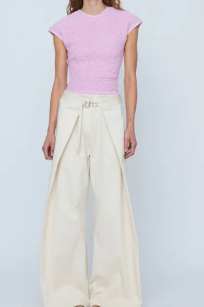 Wide-Leg Buckle Pants