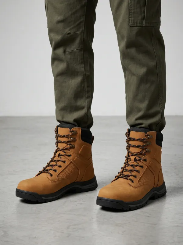 Men's Utility Topographic Map Work Boots