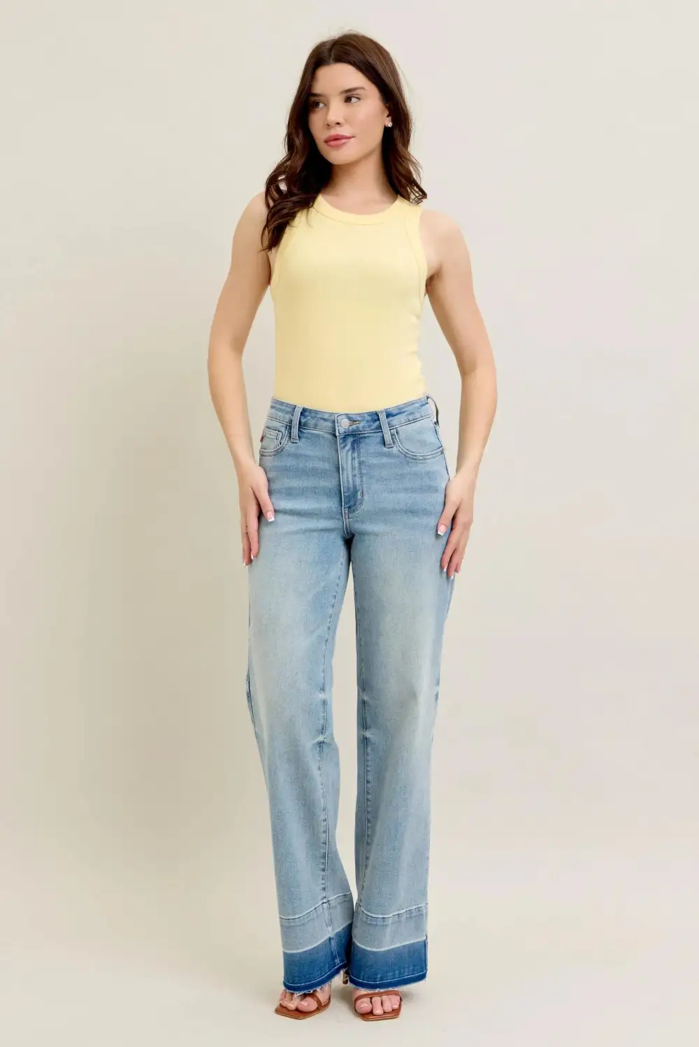 Subtle Texture Knit Denim Jeans