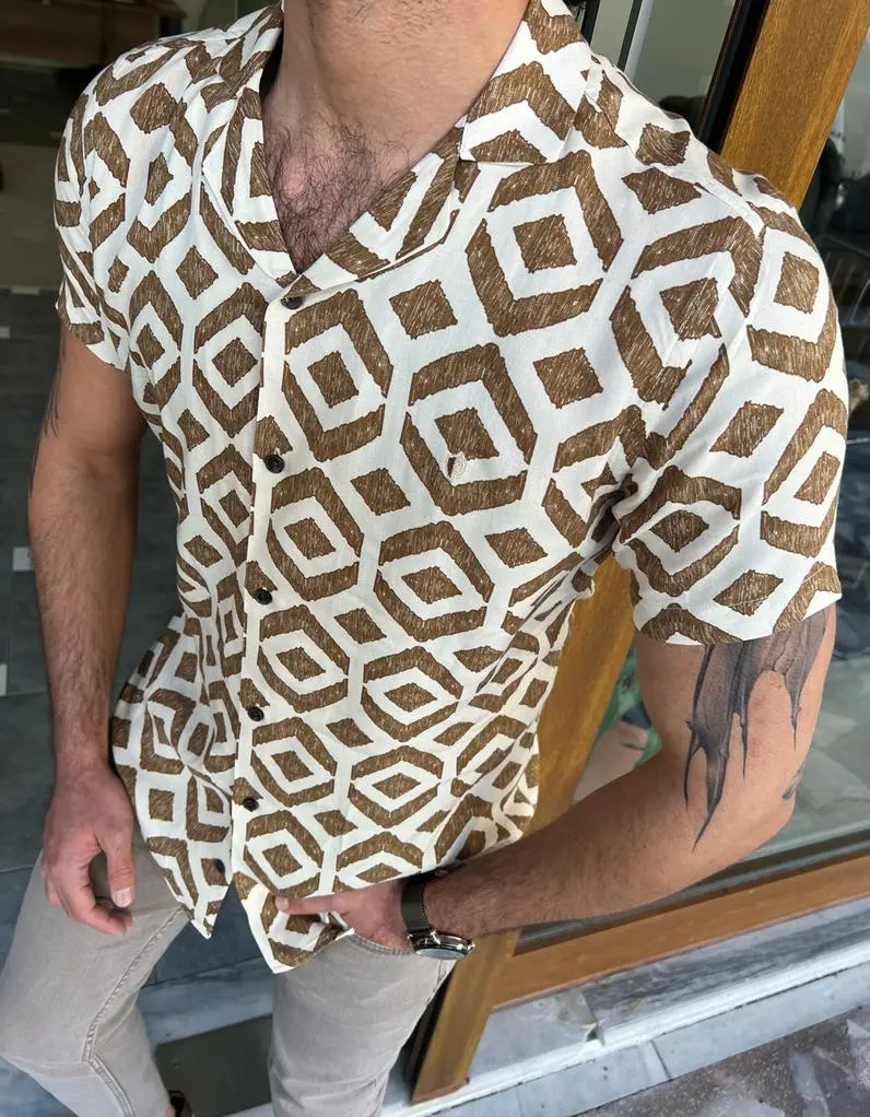 Short Sleeve Slim Fit Casual Shirt