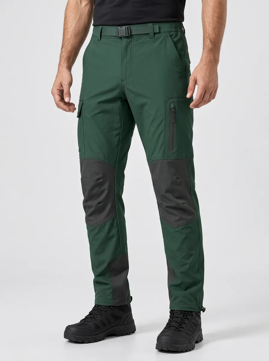 Men's Contrast Knee Printed Outdoor Cargo Pants