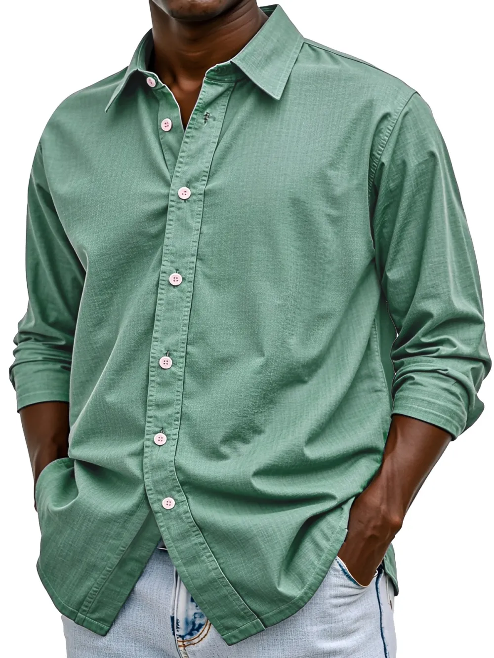 Everyday Long Sleeve Open Collar Shirt